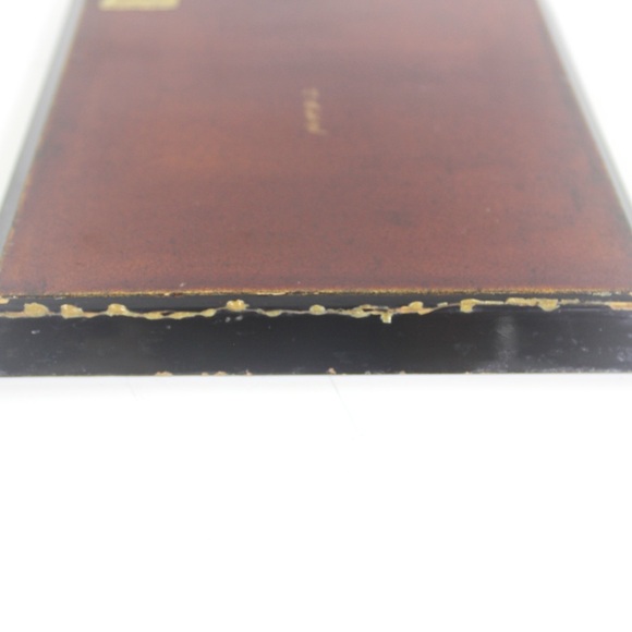 Antique Japanese Lacquered Wood Tray Square White and Gold Bird and Fruit - Picture 6 of 8